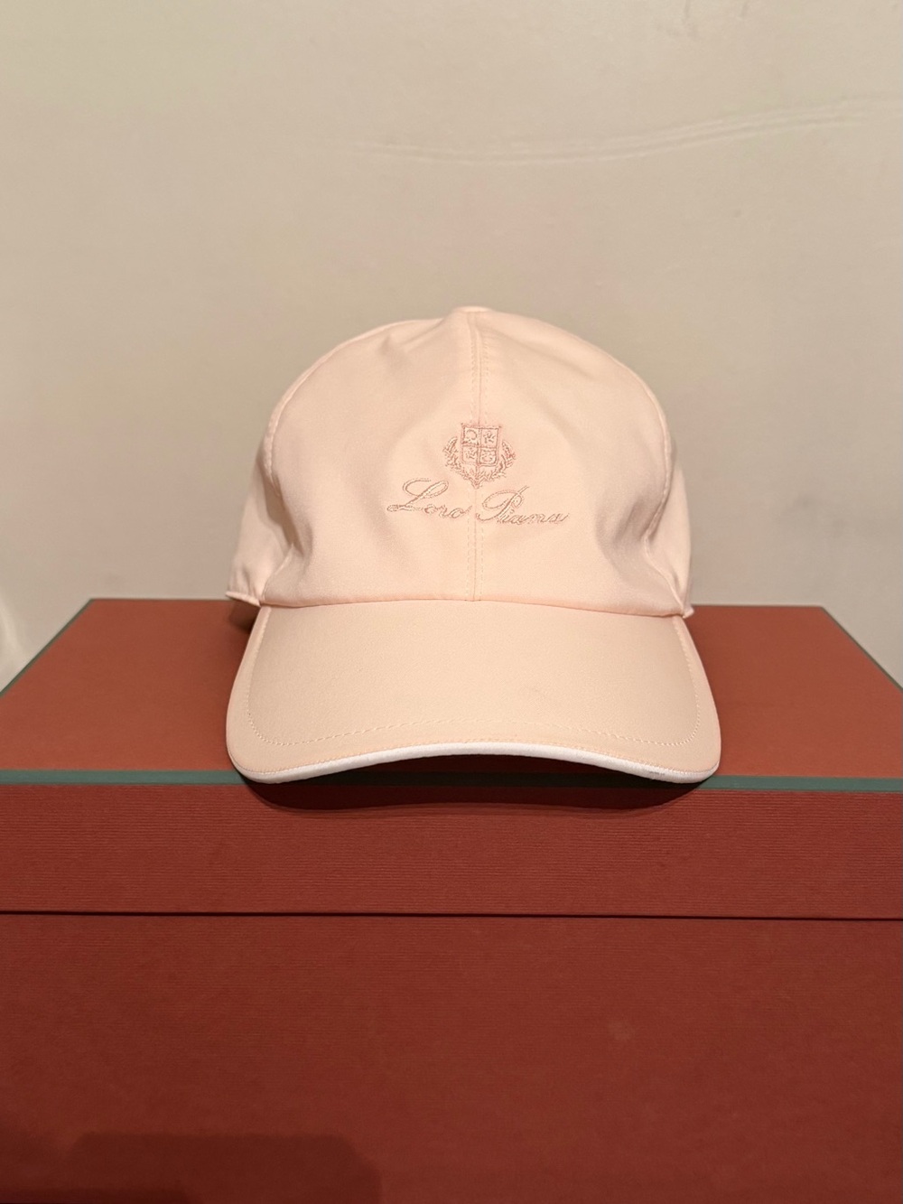 Loro Piana Pale Pink Logo Storm System Baseball Cap Size Small